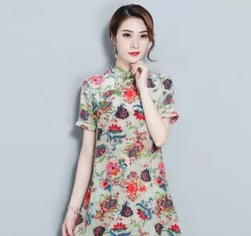 High-waisted Improved Cheongsam