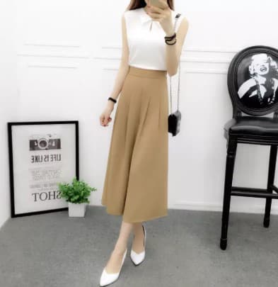 Loose Elastic hiffon Cropped Pants Summer Trouser